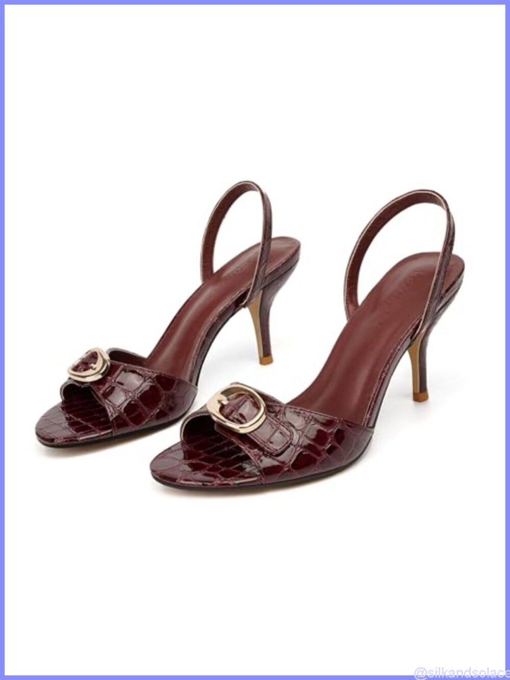Women's Slingback Kitten Heel Square Open Toe Sandals Dressy Shoes